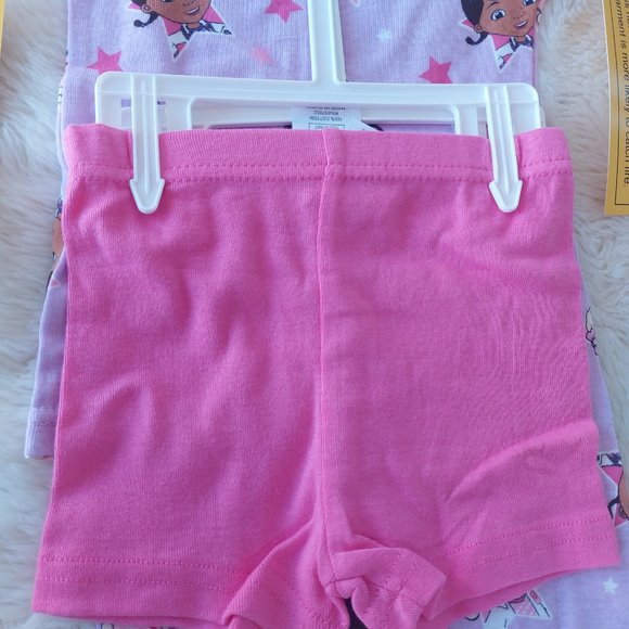 3/$30 Disney Girls Doc McStuffins Short Sleeve Cotton 4 Piece Pajama Set - Picture 7 of 9